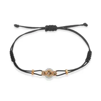 Браслет с раухтопазами и фианитами Линии Любви