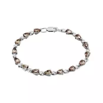 Браслет с раухтопазами и фианитами Линии Любви