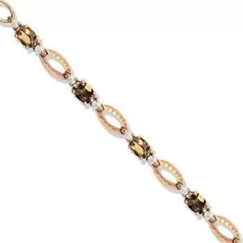 Браслет с раухтопазами и фианитами Линии Любви