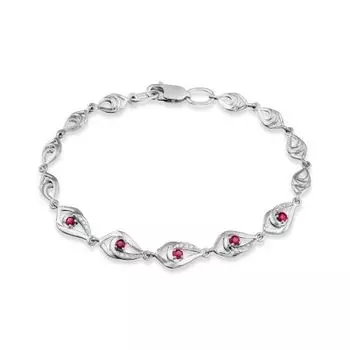 Браслет с рубинами и бриллиантами Линии Любви