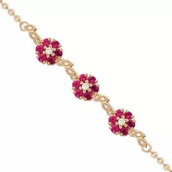 Браслет с рубинами и бриллиантами Линии Любви