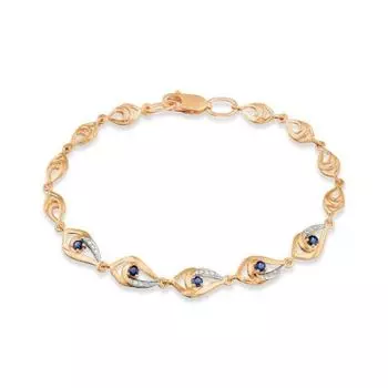Браслет с сапфирами и бриллиантами Линии Любви