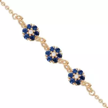 Браслет с сапфирами и бриллиантами Линии Любви