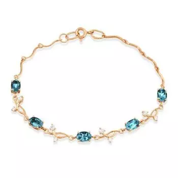 Браслет с топазами и фианитами Линии Любви