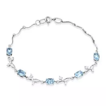 Браслет с топазами и фианитами Линии Любви