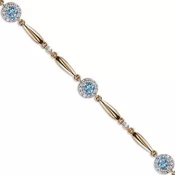 Браслет с топазами и фианитами Линии Любви