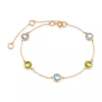Браслет с топазами и хризолитами Линии Любви