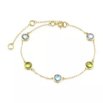 Браслет с топазами и хризолитами Линии Любви