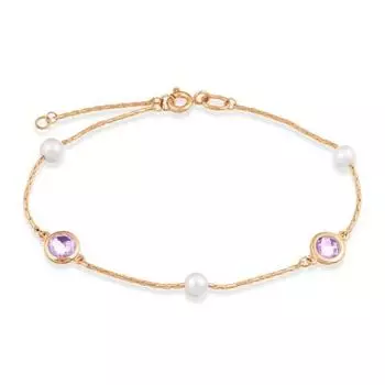 Браслет с жемчугом и аметистами Линии Любви