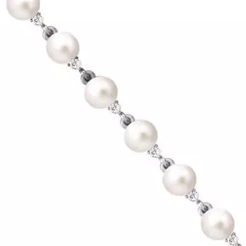 Браслет с жемчугом и фианитами Линии Любви