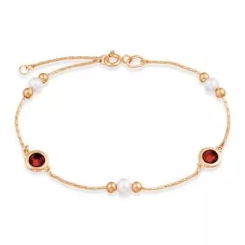 Браслет с жемчугом и гранатами Линии Любви