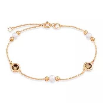 Браслет с жемчугом и раухтопазами Линии Любви