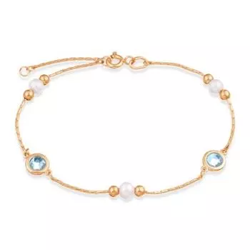 Браслет с жемчугом и топазами Линии Любви