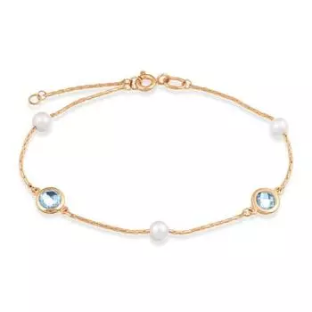 Браслет с жемчугом и топазами Линии Любви