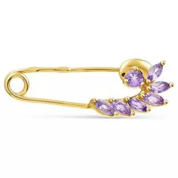 Брошь с аметистами Линии Любви