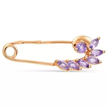 Брошь с аметистами Линии Любви
