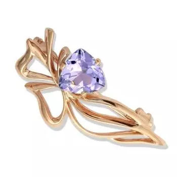 Брошь с аметистом Линии Любви