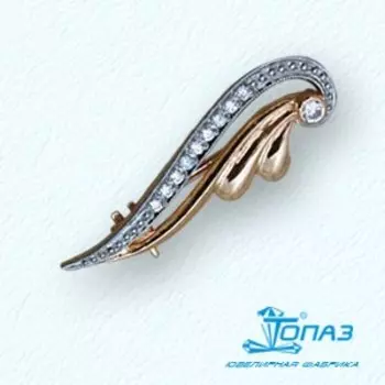 Брошь с фианитами Линии Любви