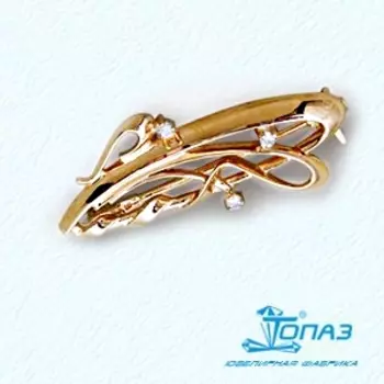 Брошь с фианитами Линии Любви