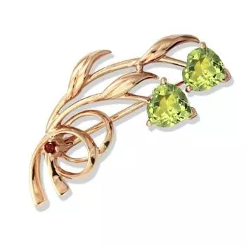 Брошь с хризолитами Линии Любви