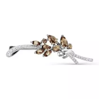 Брошь с раухтопазами и фианитами Линии Любви