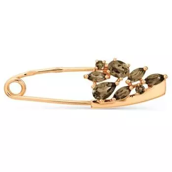 Брошь с раухтопазами Линии Любви