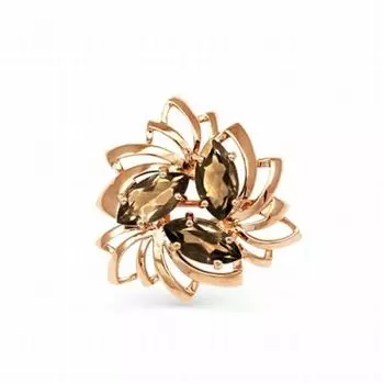 Брошь с раухтопазами Линии Любви