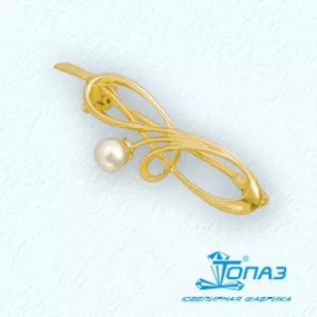 Брошь с жемчугом Линии Любви