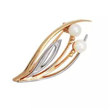 Брошь с жемчугом Линии Любви
