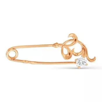 Булавка с фианитом Линии Любви