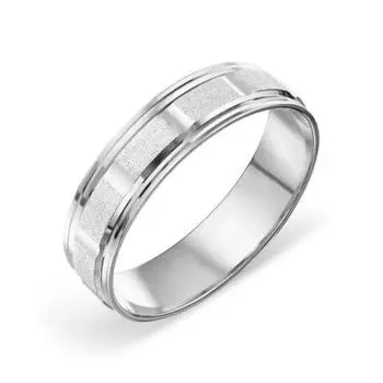 Кольцо обручальное из белого золота Линии Любви