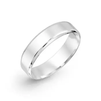 Кольцо обручальное из белого золота Линии Любви
