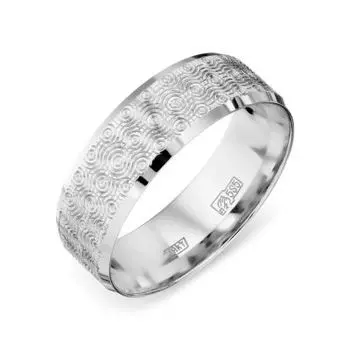 Кольцо обручальное из белого золота Линии Любви
