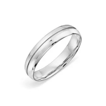 Кольцо обручальное из белого золота Линии Любви