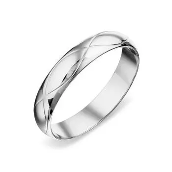 Кольцо обручальное из белого золота Линии Любви
