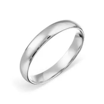 Кольцо обручальное из белого золота Линии Любви