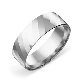 Кольцо обручальное из белого золота Линии Любви