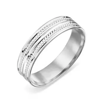 Кольцо обручальное из белого золота Линии Любви