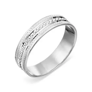 Кольцо обручальное из белого золота Линии Любви