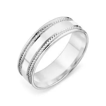 Кольцо обручальное из белого золота Линии Любви