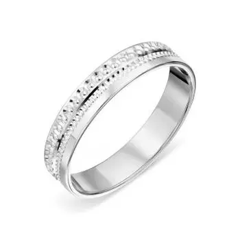 Кольцо обручальное из белого золота Линии Любви