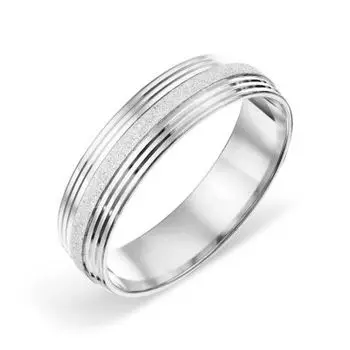 Кольцо обручальное из белого золота Линии Любви