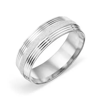 Кольцо обручальное из белого золота Линии Любви