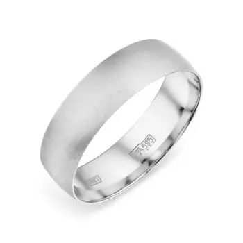 Кольцо обручальное из белого золота Линии Любви