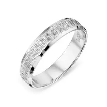 Кольцо обручальное из белого золота Линии Любви