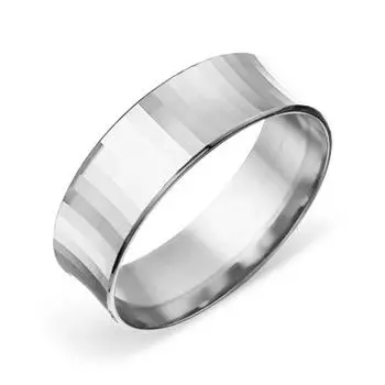 Кольцо обручальное из белого золота Линии Любви