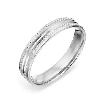Кольцо обручальное из белого золота Линии Любви