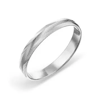 Кольцо обручальное из белого золота Линии Любви
