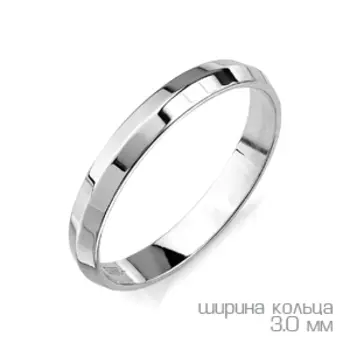 Кольцо обручальное из белого золота Линии Любви