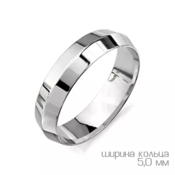 Кольцо обручальное из белого золота Линии Любви